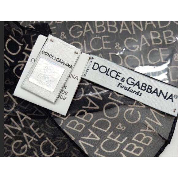 Dolce & Gabbana Signature Logo Silk Monogram Neck Hair Handbag Scarf - Picture 4 of 12